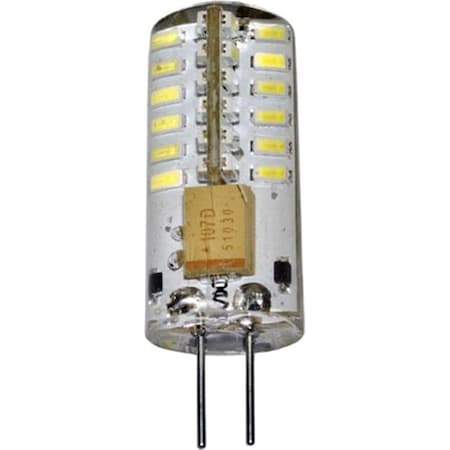 Feeltheglow DL-LED-G4S-2.5-64K Bi-Pin Silicone Lamp - Round 2.5W 48 LEDs 12V, White - 1.46 x 0.46 x 0.46 in. FE1516175